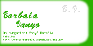 borbala vanyo business card