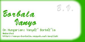 borbala vanyo business card